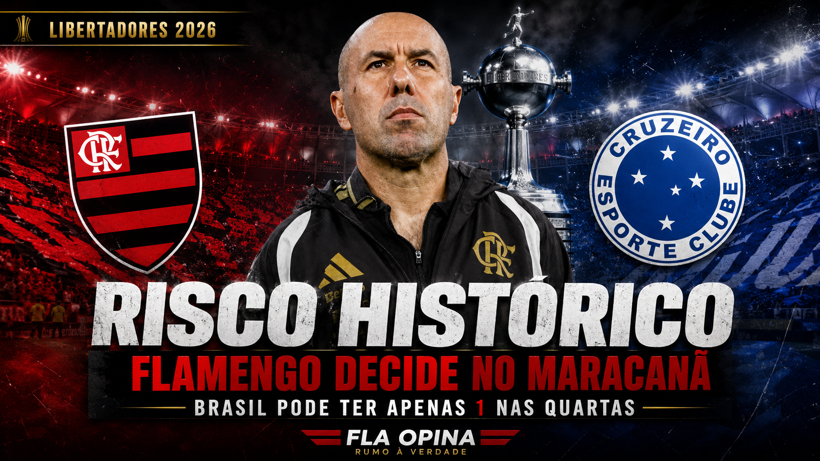 Flamengo entra em decisão com Brasil sob risco histórico