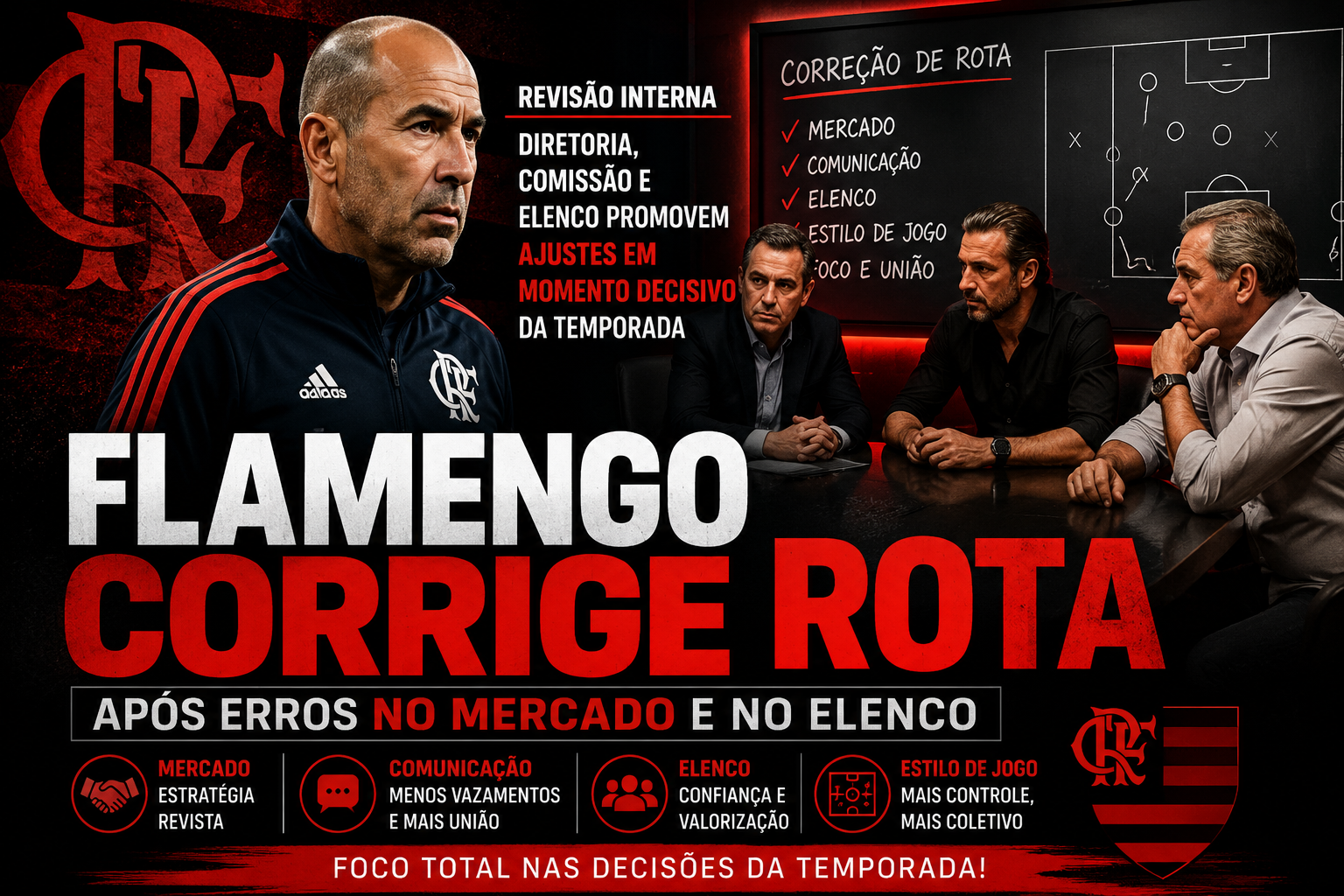 Flamengo corrige rota após erros no mercado e no elenco