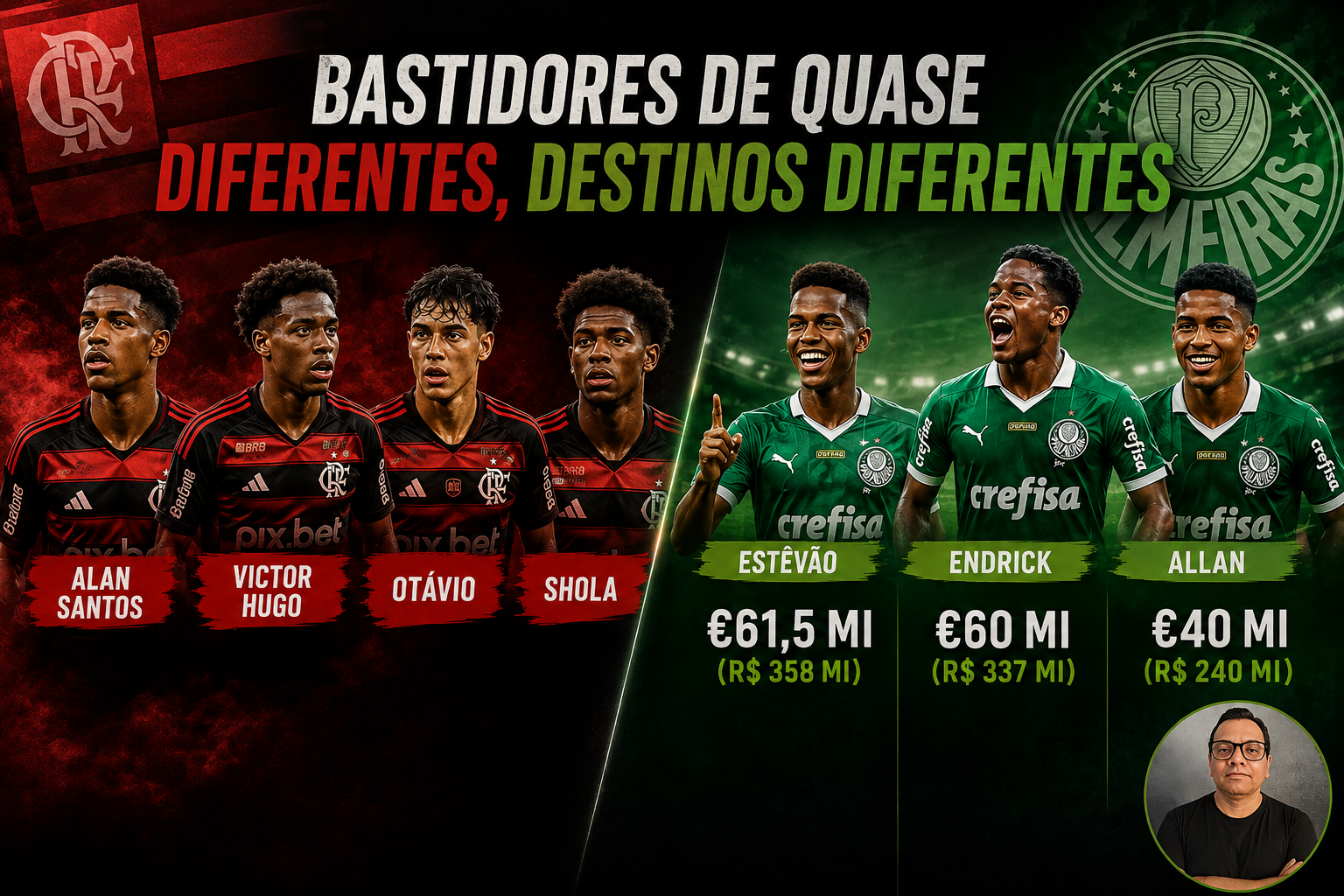 Palmeiras sabe vender; Flamengo sabe valorizar a base?