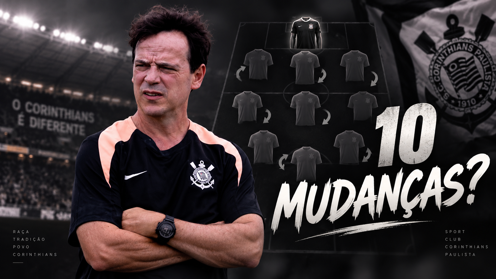 Flamengo x Corinthians: Diniz muda dez e poupa titulares